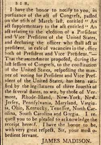 1804- 12th Amendment