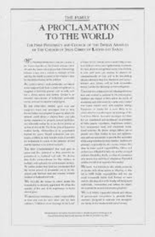 Family: A Proclamation to the World released