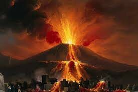 The eruption of Mt. Vesuvius