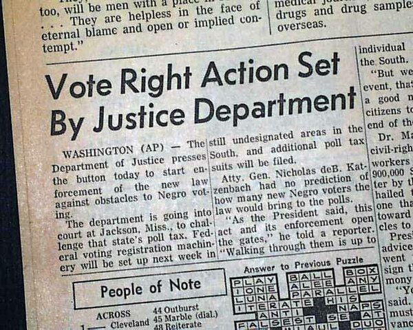 Voting Rights Act of 1965 - African Americans