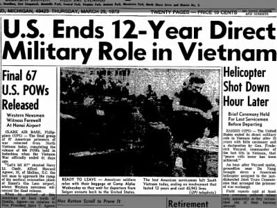U.S. withdraws from Vietnam