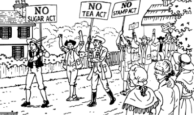 The Continental Congress organizes a boycott against British goods.