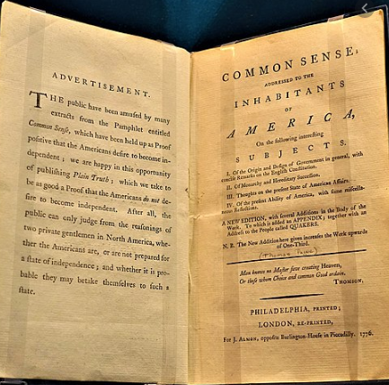Thomas Paine publishes his pamphlet "Common Sense", urging colonists to fight for independence.