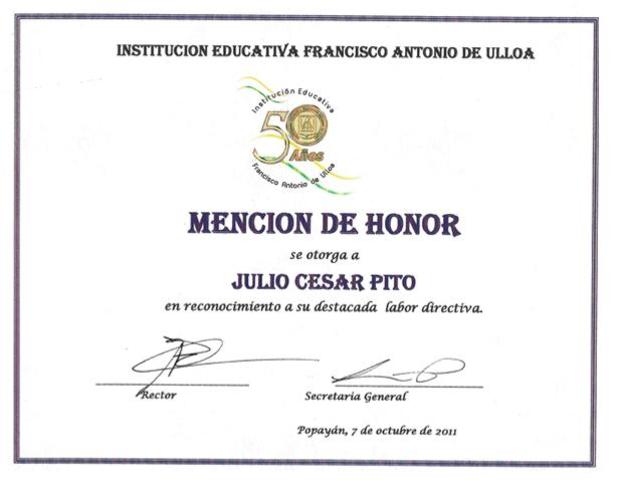 Mencion de Honor