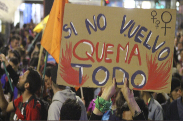 Marcha de Mujeres. Feminicidios marzo 2019