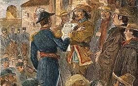 The change in location