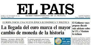 España participa en el nacimiento del euro como moneda.