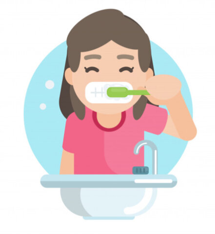 Je me brosse les dents à 7:50.