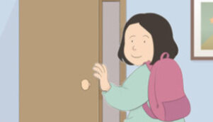 Je sors de la maison à 7:55.