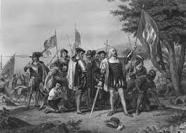 Christopher Columbus sails the ocean blue