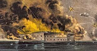 Confederate forces fire on Fort Sumter
