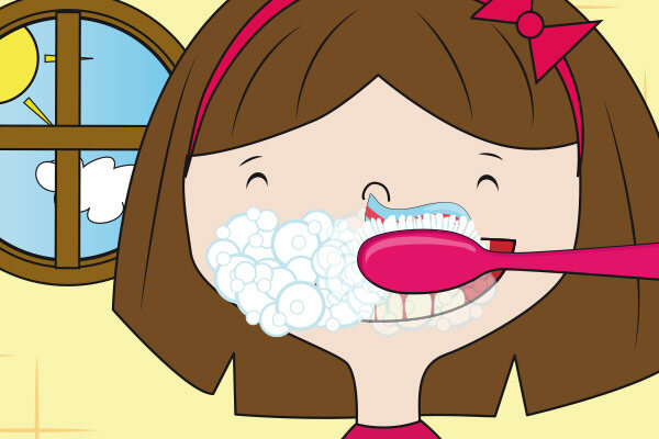 mon petit-dèjeuner et brosse les dents