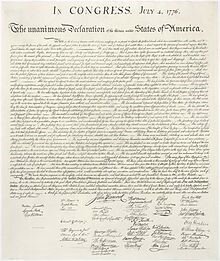 July 4, 1776 - US declares its Independence from Britain