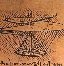 LEONARDO DA VINCI ya lo había pensado este aparato en el dispositivo en forma&nbsp;de&nbsp;hélice para volar