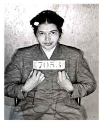 Rosa Parks refuses to give up her seat on a bus