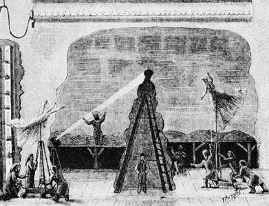 Efectos de luz eléctrica en el escenario