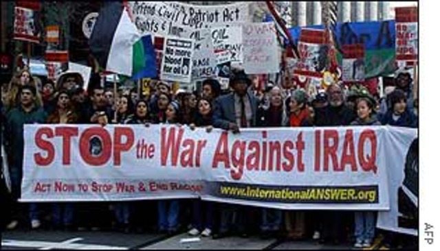 Iraq War starts- causes global protests.