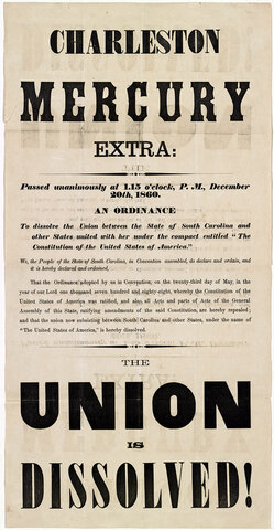South Carolina Votes to Secede From the Union