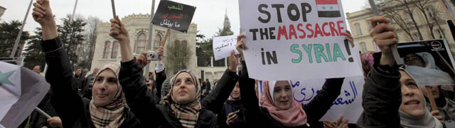 Syria takes to the streets for the first time in protest against the Bashar al-Assad regime.