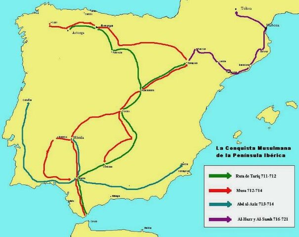 711 Penetración de los musulmanes en la Península