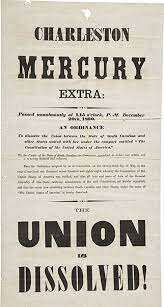 South Carolina votes to secede from the United States