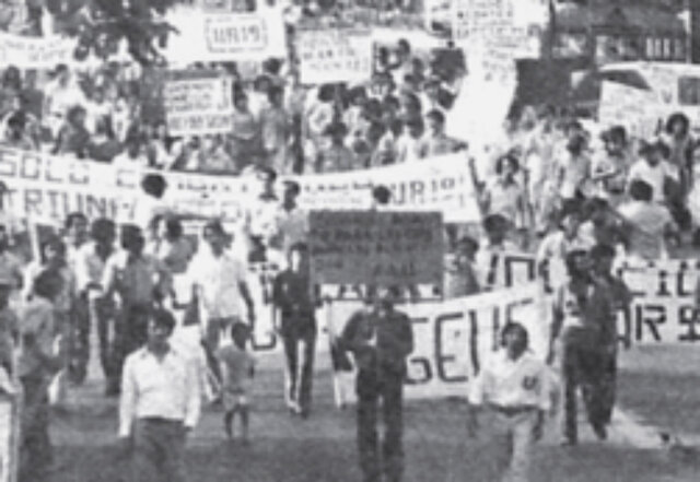 Suceso de Tres Calles: la Guardia Nacional asesina a cinco campesinos.