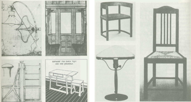 Muebles y objetos del catálogo de 1912