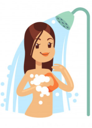 Je me lave à 19:45.