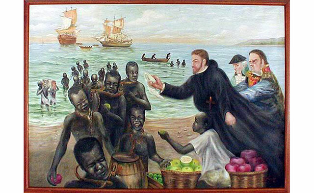 Pedro Claver muere después de cumplir durante toda su vida ayudando a los esclavos africanos traídos a Colombia.