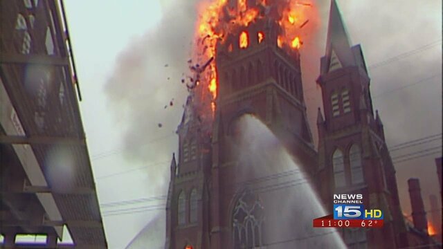 St Mary’s Cathedral burns down