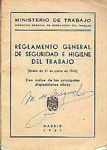 1940 Reglamento de seguridad e Higiene