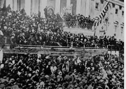 Lincoln gives his second inaugural address