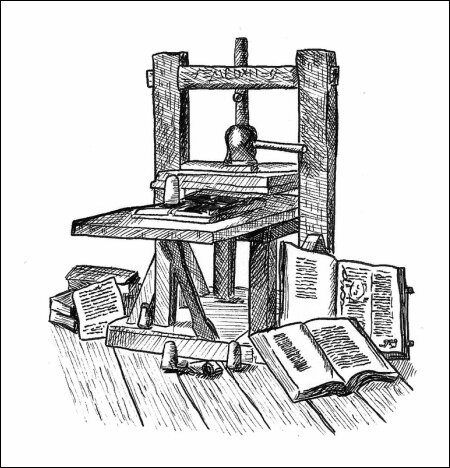 Con la imprenta de Gutenberg y el primer libro