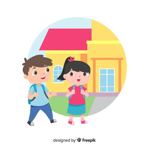 Je pars et je vais à l'école