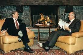 Reagan, Gorbachev hold summit in Switzerland