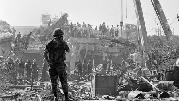 suicide bombers attack U.S. Marines in Lebanon (1983)