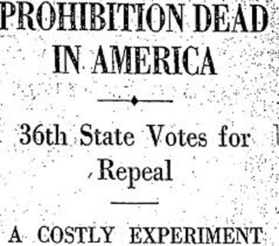 21st Amendment - Repeal 18th amendment.