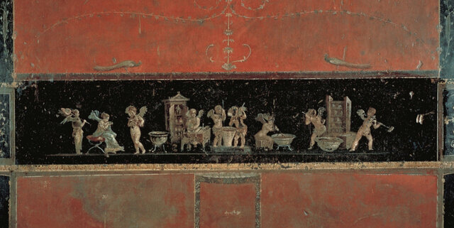 Cupids making Perfume wall painting
