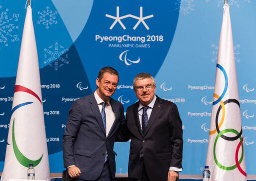 Andrew Parsons y Thomas Bach.