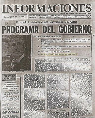 Gobierno de Arias Navarro («espíritu del 12 de febrero»).