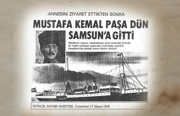Mustafa Kemal, Samsun’a çıktı.