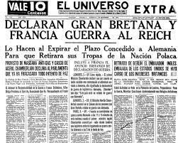 Declaración de la Guerra por parte de Francia y Reino Unido a Alemania