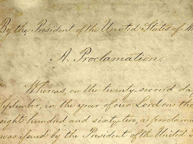 Emancipation Proclamation is announced