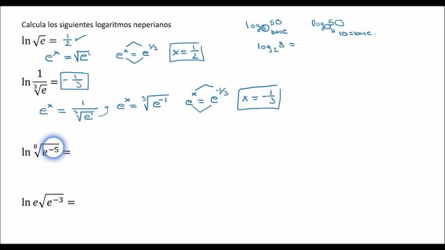 logaritmos naturales o neperianos