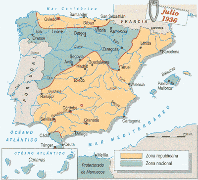 Inicio Guerra civil española