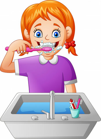 21h00-21h10: Je me brosse les dents