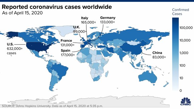 Map of Spread and Intensity of the Spread of  COVID Worldwide