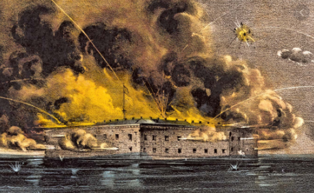 Confederate forces fire on Fort Sumter