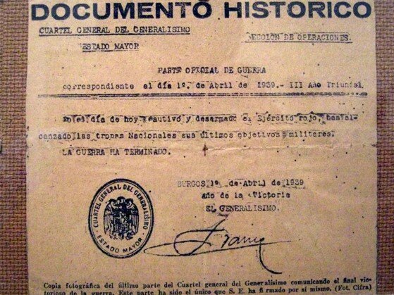 El general Franco hace público el último parte bélico el día 1: la guerra ha terminado con la victoria de quienes se habían sublevado tres años antes.