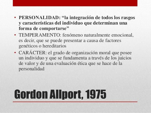 Gordon Allport  Teoría de los rasgos